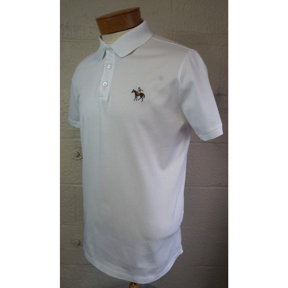 Ralph Lauren Purple Label Men’s Polo Shirt L Made in Italy White Tailored Logo.
